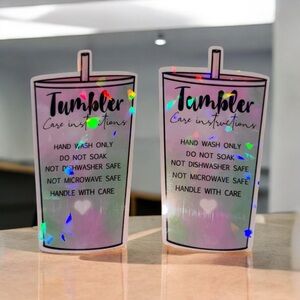 50 Count Pk Tumbler Care Instruction Stickers